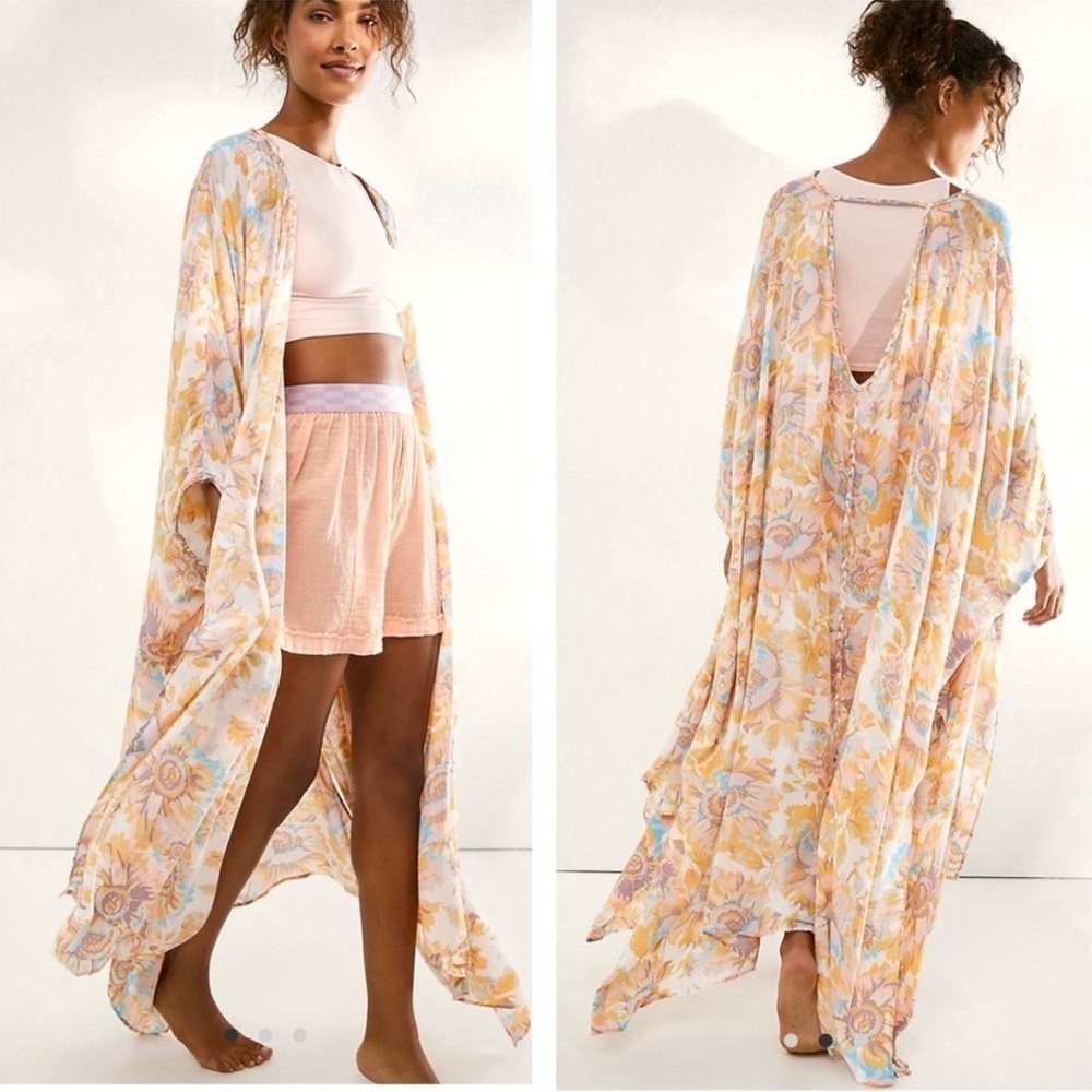 Free People Into The Wild Kimono in Dawn Combo